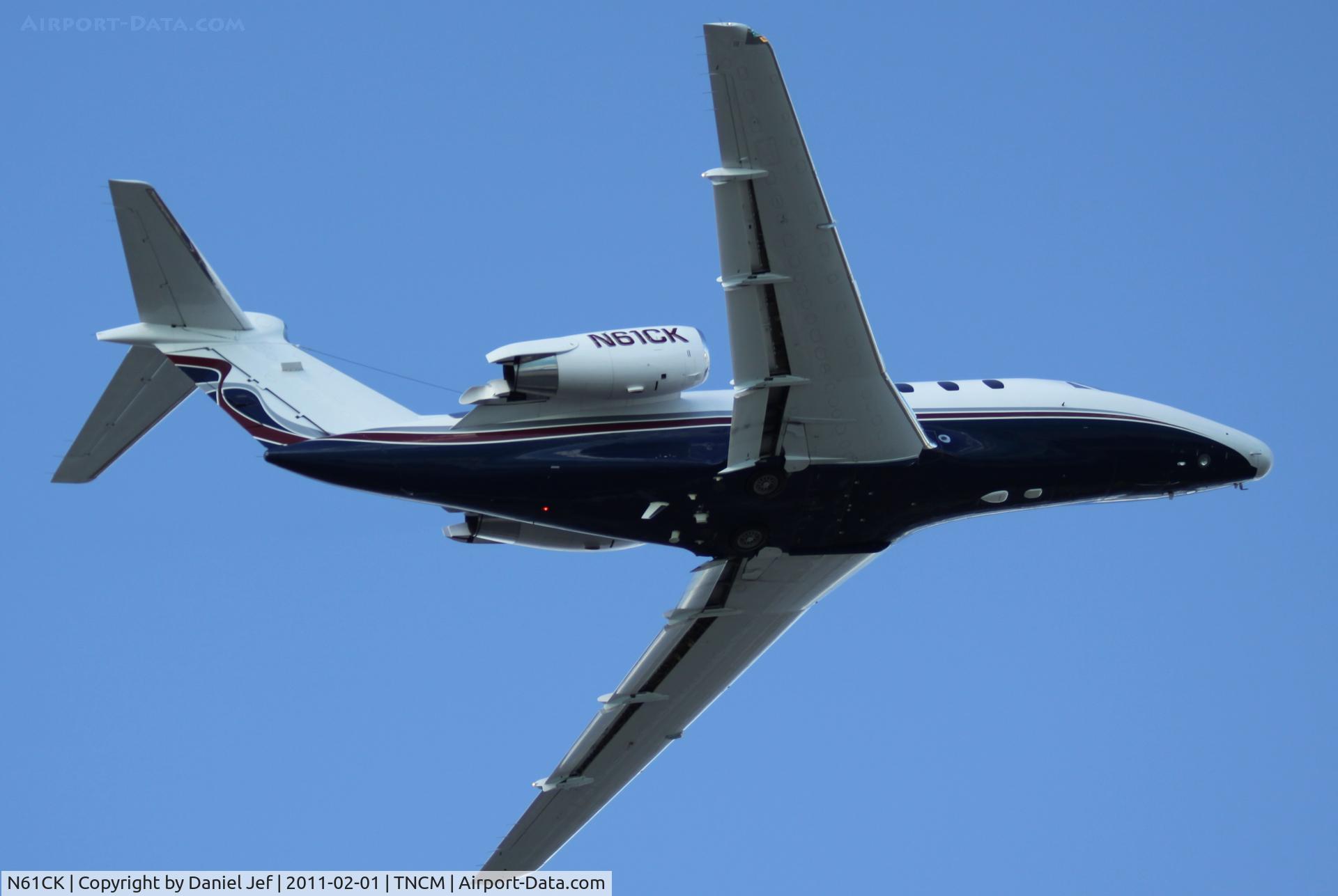 N61CK, 1988 Cessna 650 C/N 650-0150, N61CK deparing TNCM