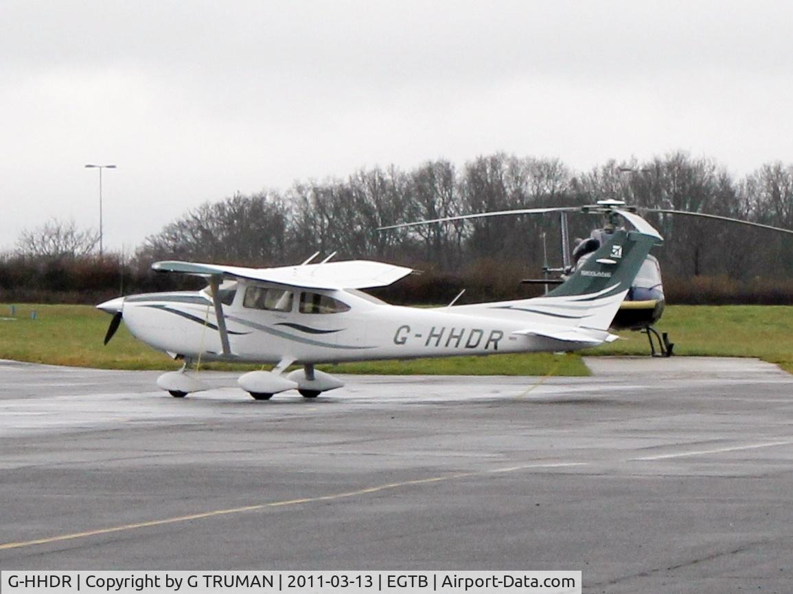 G-HHDR, 2008 Cessna 182T Skylane C/N 18282071, Parked up on a very wet, gray day at a quiet Booker