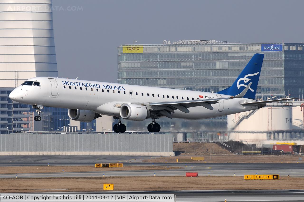 4O-AOB, 2009 Embraer 195LR (ERJ-190-200LR) C/N 19000283, Montenegro Airlines
