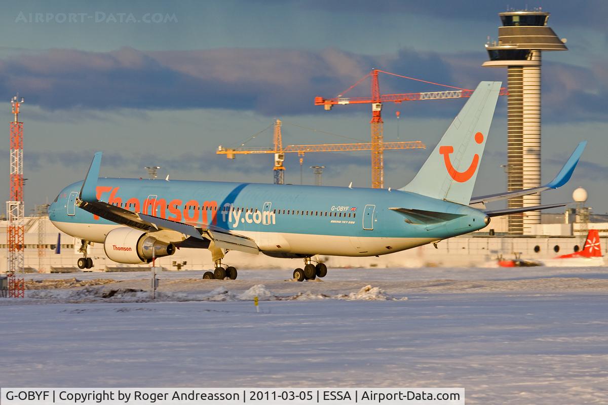 G-OBYF, 1998 Boeing 767-304 C/N 28208, BLX820 KBV-ARN