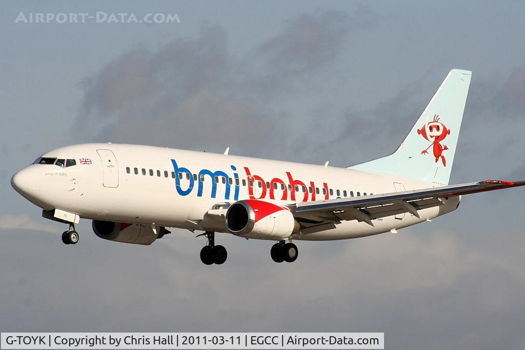 G-TOYK, 1997 Boeing 737-33R C/N 28870, bmiBaby, with new paint on the tail and larger titles