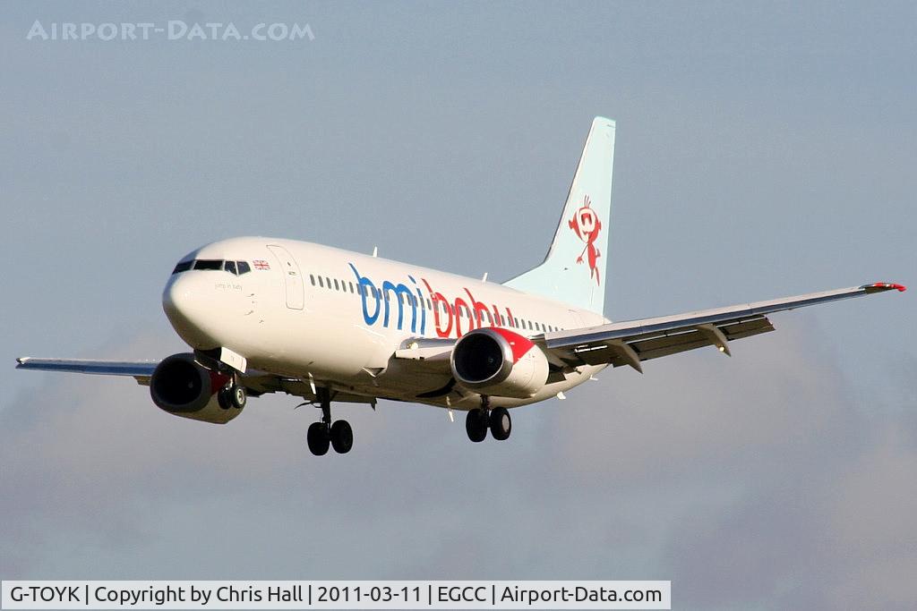 G-TOYK, 1997 Boeing 737-33R C/N 28870, bmiBaby, with new paint on the tail and larger titles