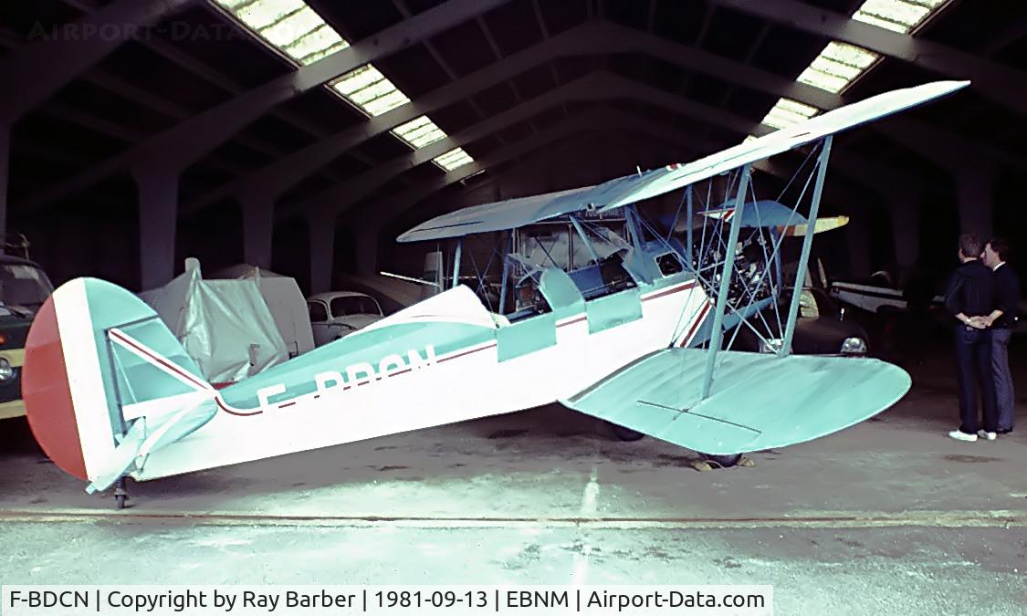 F-BDCN, 1947 Stampe-Vertongen SV-4C C/N 543, SNCAN Stampe SV.4C [543] Namur~OO 13/09/1981. Taken from a slide.