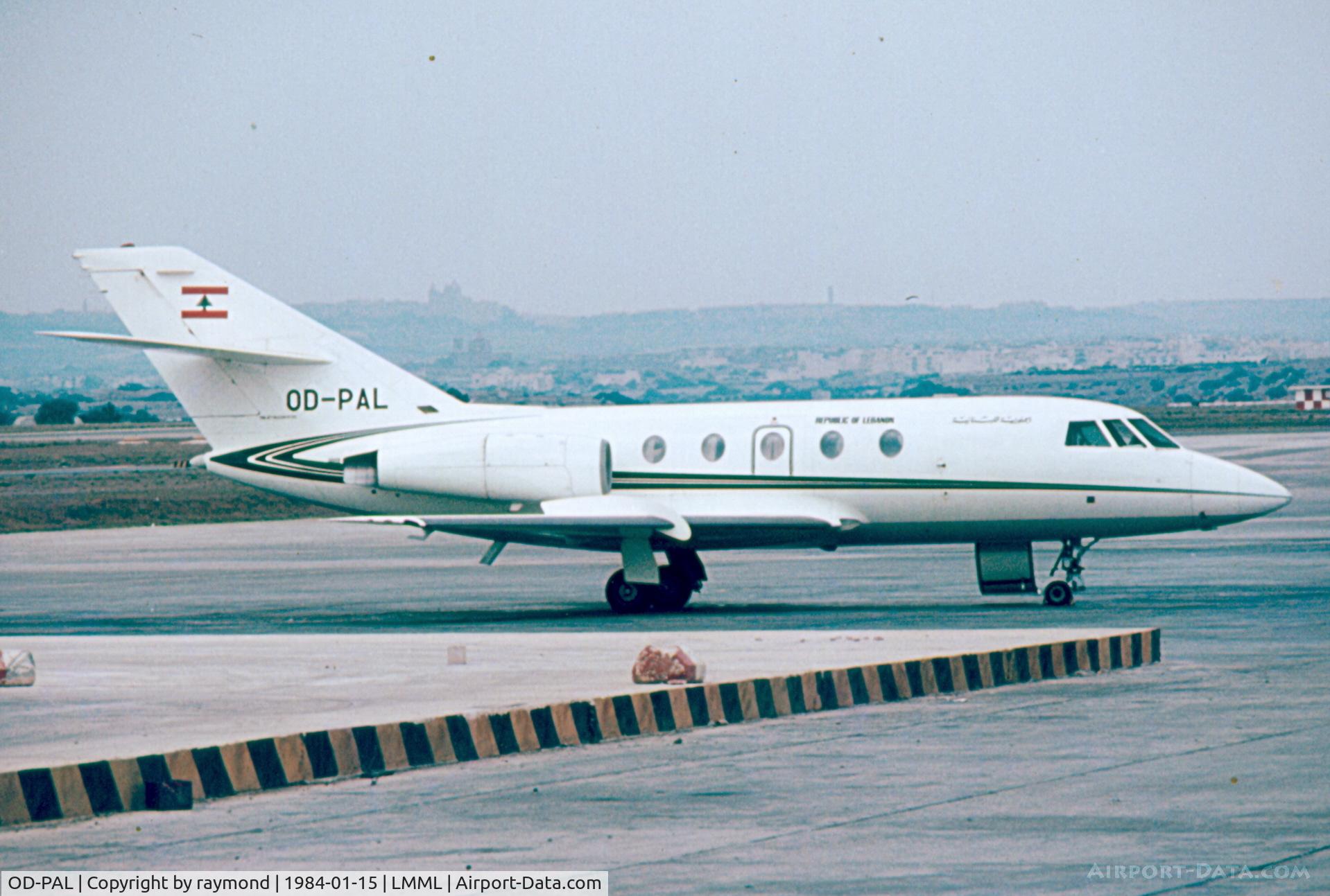OD-PAL, Dassault Falcon (Mystere) 20F C/N 395, DA20 Falcon Republic of Lebanon(Palestine) seen here on a very rare visit in Malta carrying VIPs.