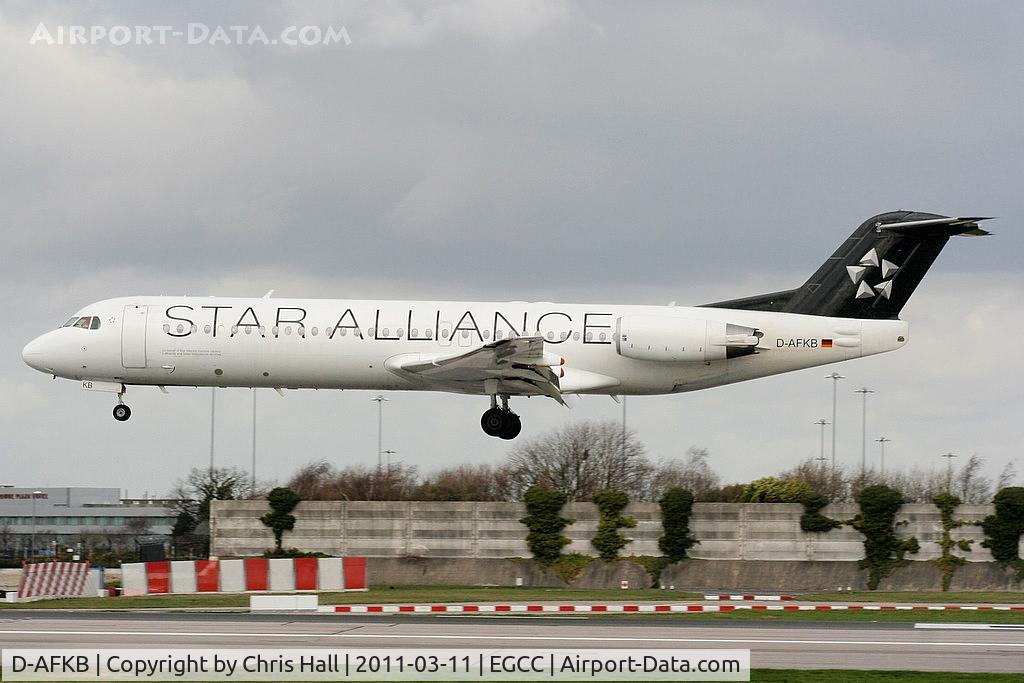 D-AFKB, 1994 Fokker 100 (F-28-0100) C/N 11527, Contactair, operating for Lufthansa