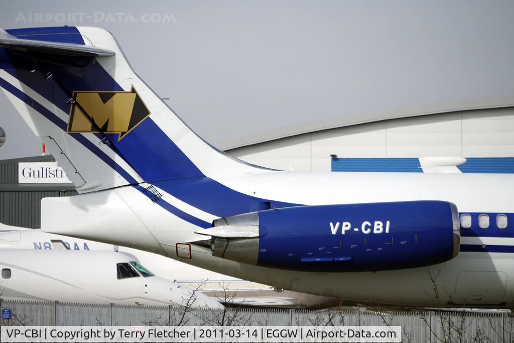 VP-CBI, 1997 McDonnell Douglas MD-82 (DC-9-82) C/N 53581, Tail logo on MD82 at Luton