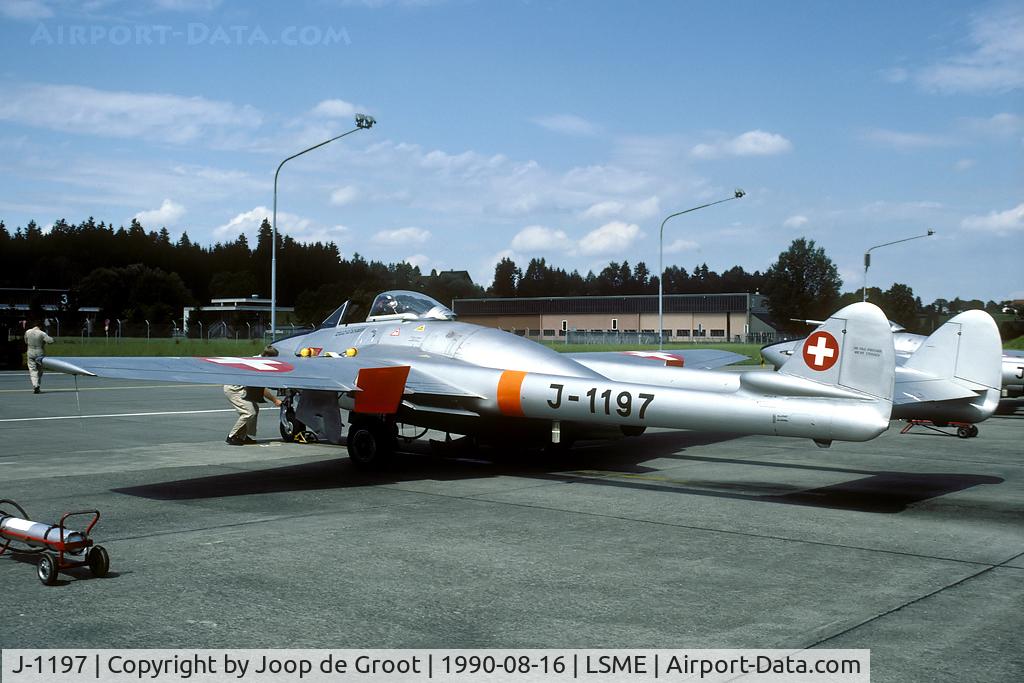 J-1197, 1972 De Havilland (FFA) Vampire FB.6 (DH-100) C/N 706, servicing after one of its flights that day.
