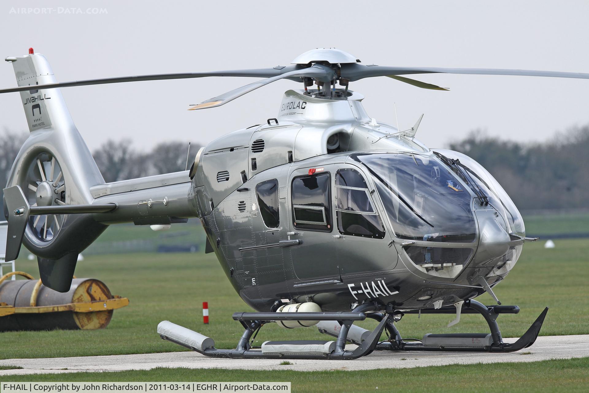 F-HAIL, 2008 Eurocopter EC-135P-2+ C/N 0660, Parked at Goodwood Departed later.