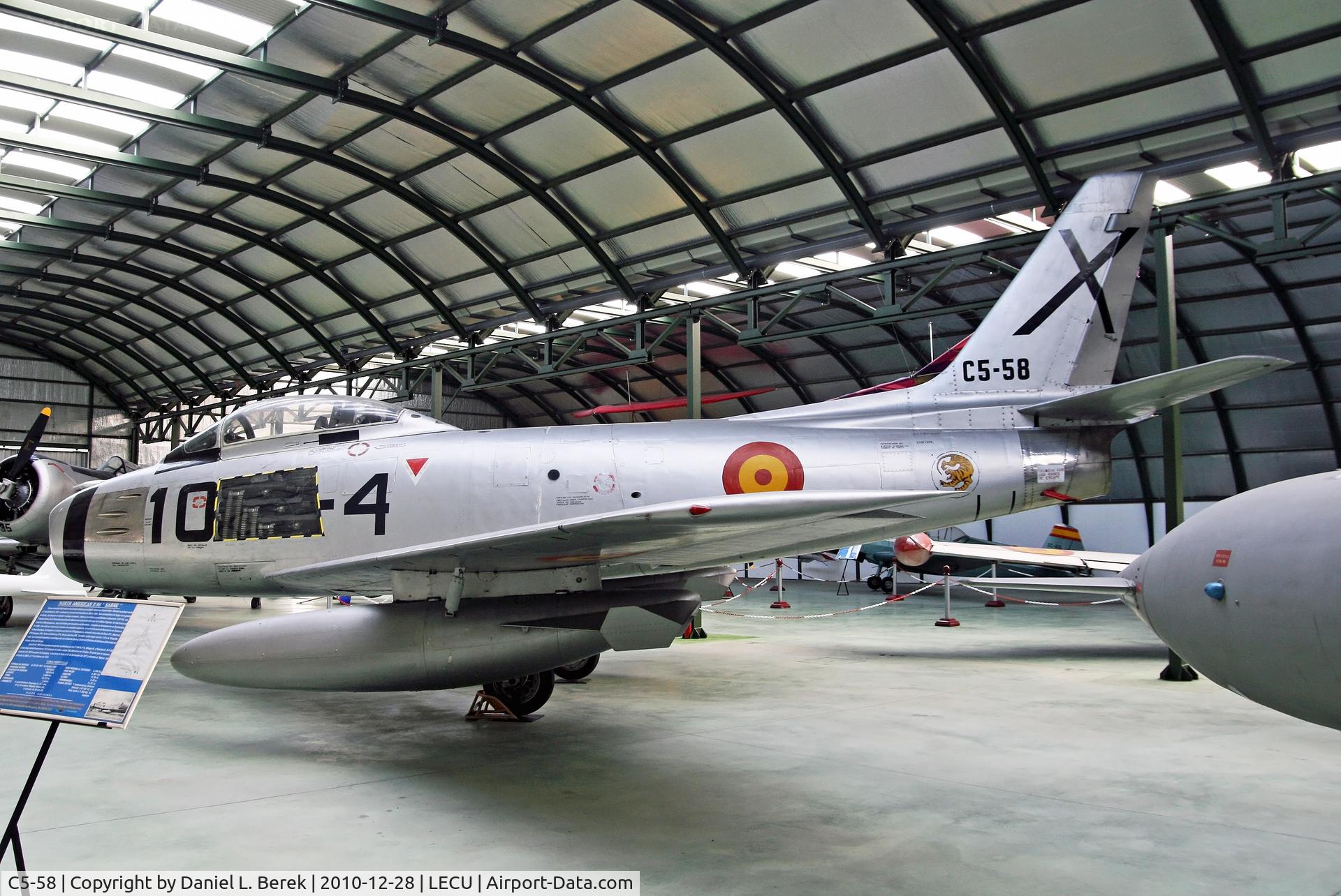 C5-58, 1952 North American F-86F Sabre C/N 191-290, Former USAF machine (52-4594), flown by the Spanish Air Force until retirement in 1972.