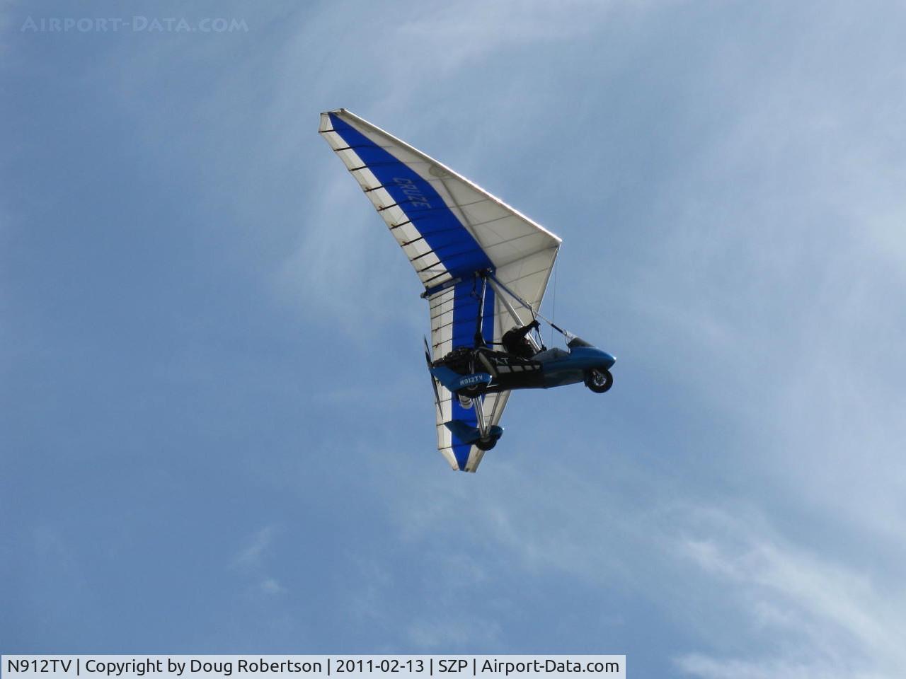 N912TV, Airborne Edge XT-912-B C/N XT-912-084, 2005 Airborne Windsports Pty Ltd. EDGE XT-912-B, Rotax 912ULS 80 Hp pusher, weight-shift control Trike, Experimental class LSA, takeoff climb Rwy 22
