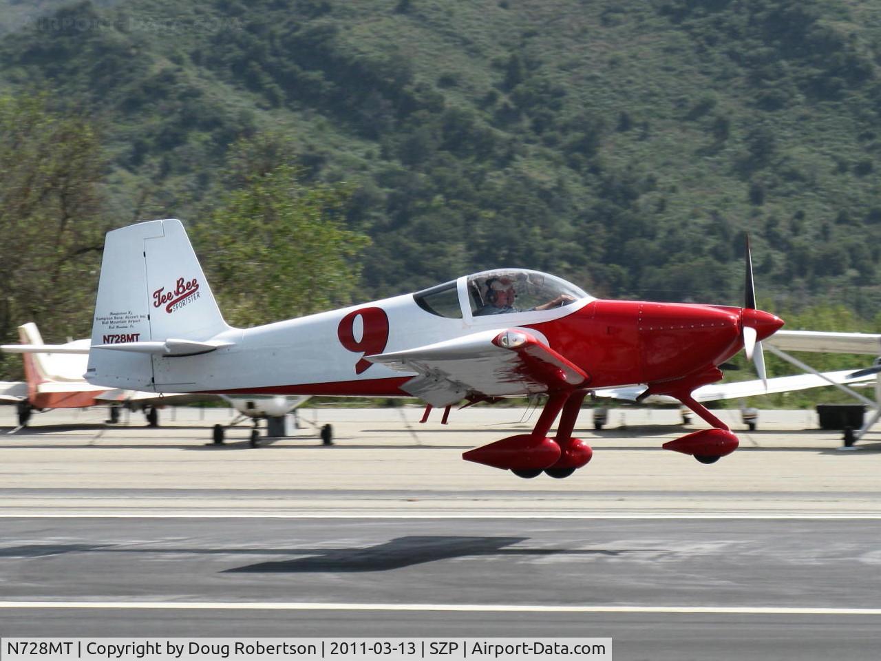 N728MT, 2006 Vans RV-9A C/N 90535, 2006 Sampson SAMPSON VAN's RV-9A TEE BEE SPORTSTER, Lycoming O-320-D1A 160 Hp, landing Rwy 22