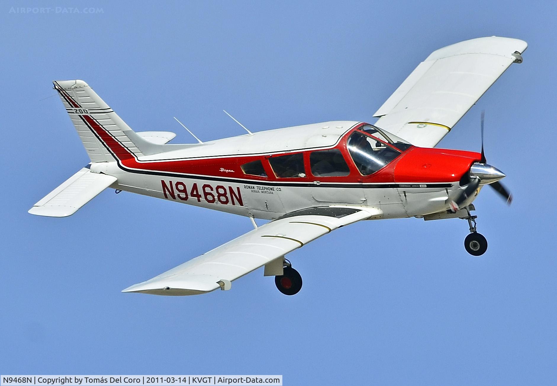 N9468N, 1969 Piper PA-28R-200 C/N 28R-35184, Ronan Telephone Co. N9468N 1969 Piper PA-28R-200 C/N 28R-35184

North Las Vegas Airport (IATA: VGT, ICAO: KVGT, FAA LID: VGT)

Photo: Tomas Del Coro
3-14-2011