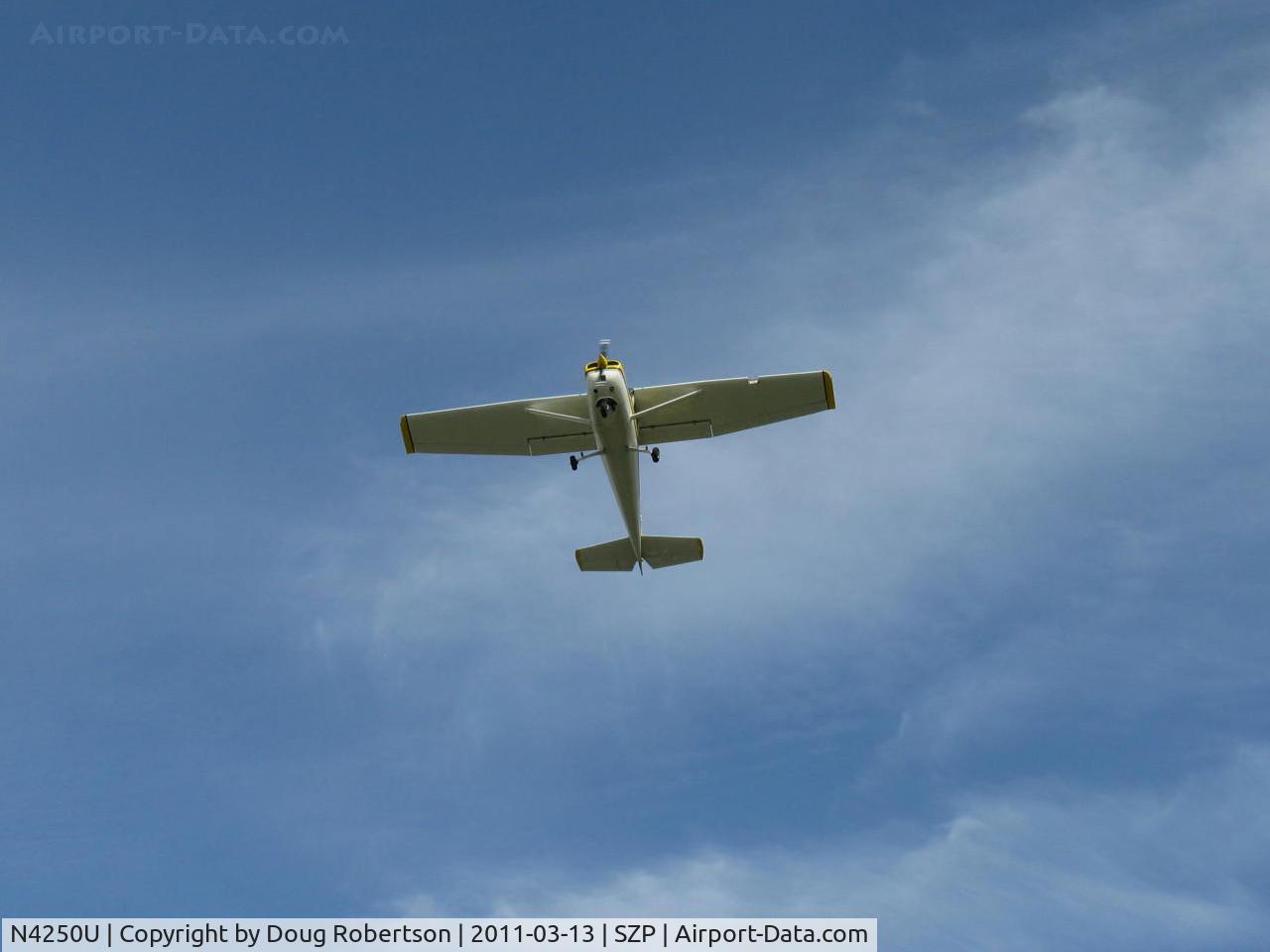N4250U, 1963 Cessna 150D C/N 15060250, 1963 Cessna 150D, Continental O-200 100 Hp, takeoff climb Rwy 22