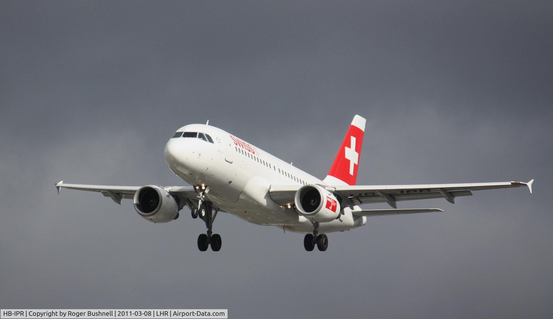 HB-IPR, 1999 Airbus A319-112 C/N 1018, Taken on a windy day From the A30 side of the airport.
