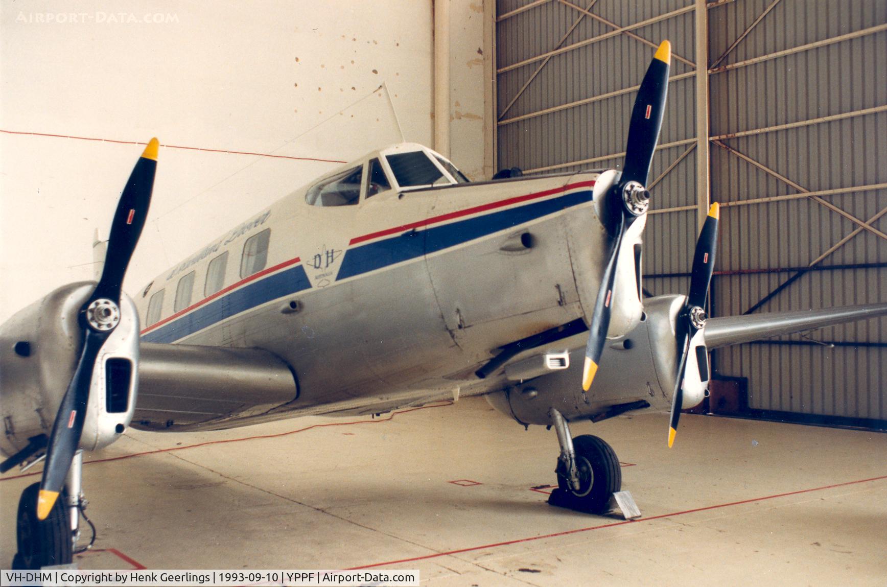VH-DHM, 1955 De Havilland Australia DHA-3 Drover Mk.2 C/N DHA5020, Australian Aviation College - Parafield 1993