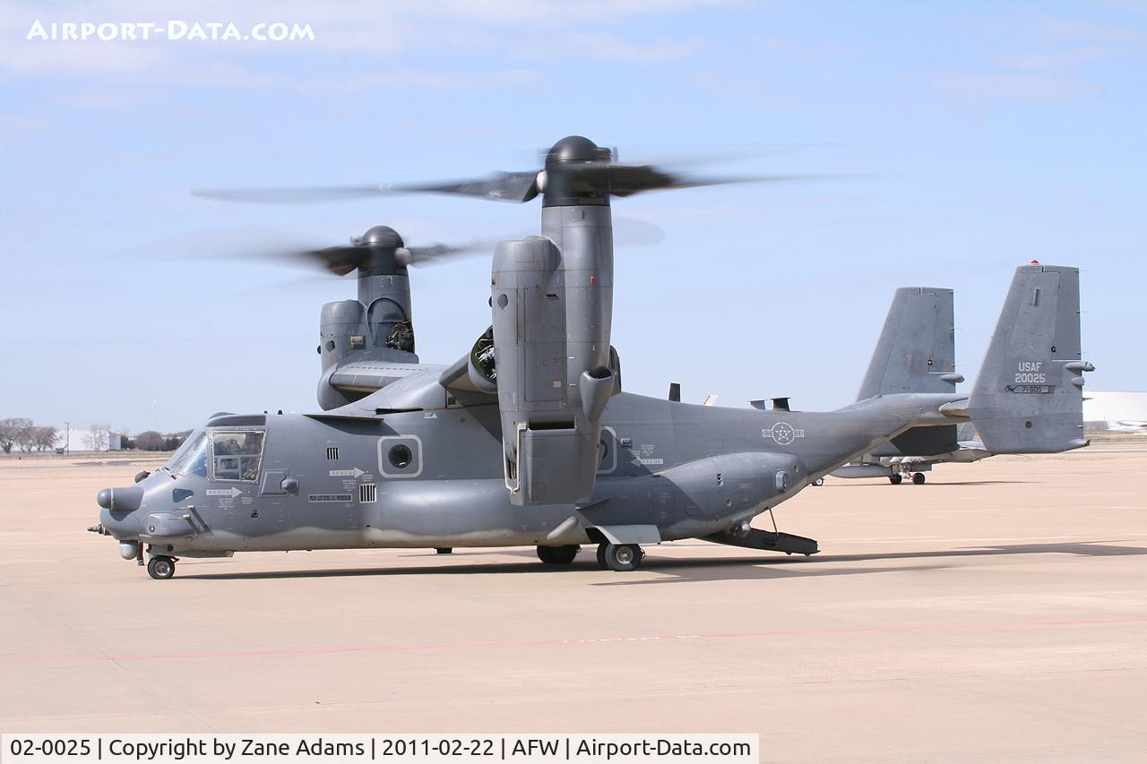 02-0025, 2002 Bell-Boeing CV-22B Osprey C/N D1006, USAF V-22 At Alliance Airport