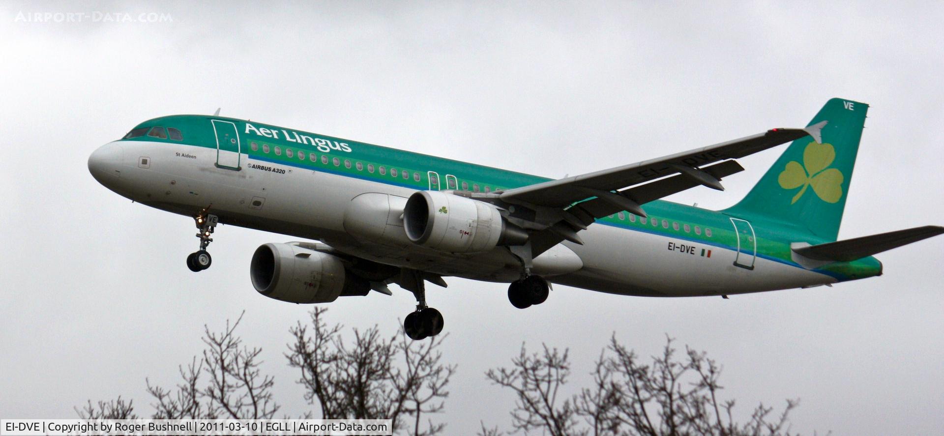 EI-DVE, 2007 Airbus A320-214 C/N 3219, Hand Held Telephoto Lens. Taken on the South side of the airport.