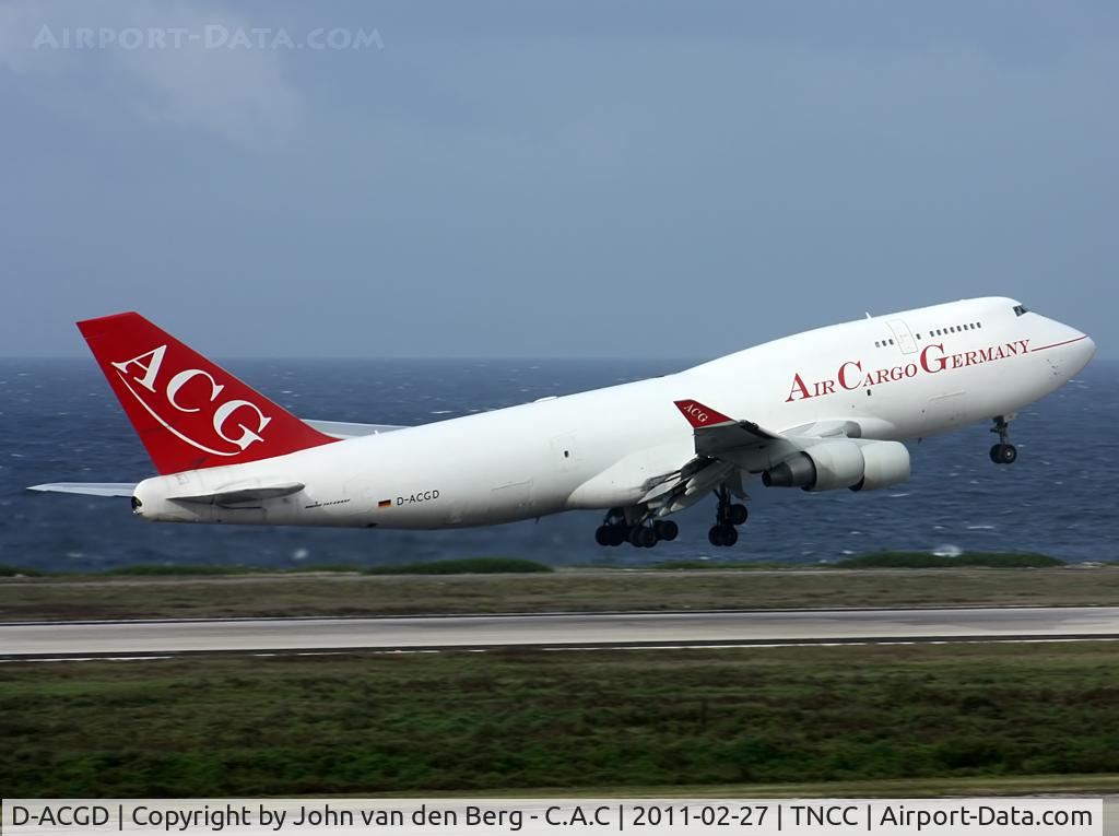 D-ACGD, 1989 Boeing 747-412/BCF C/N 24061, Air Cargo Germany Boeing 747-412(BCF) @ TNCC / CUR