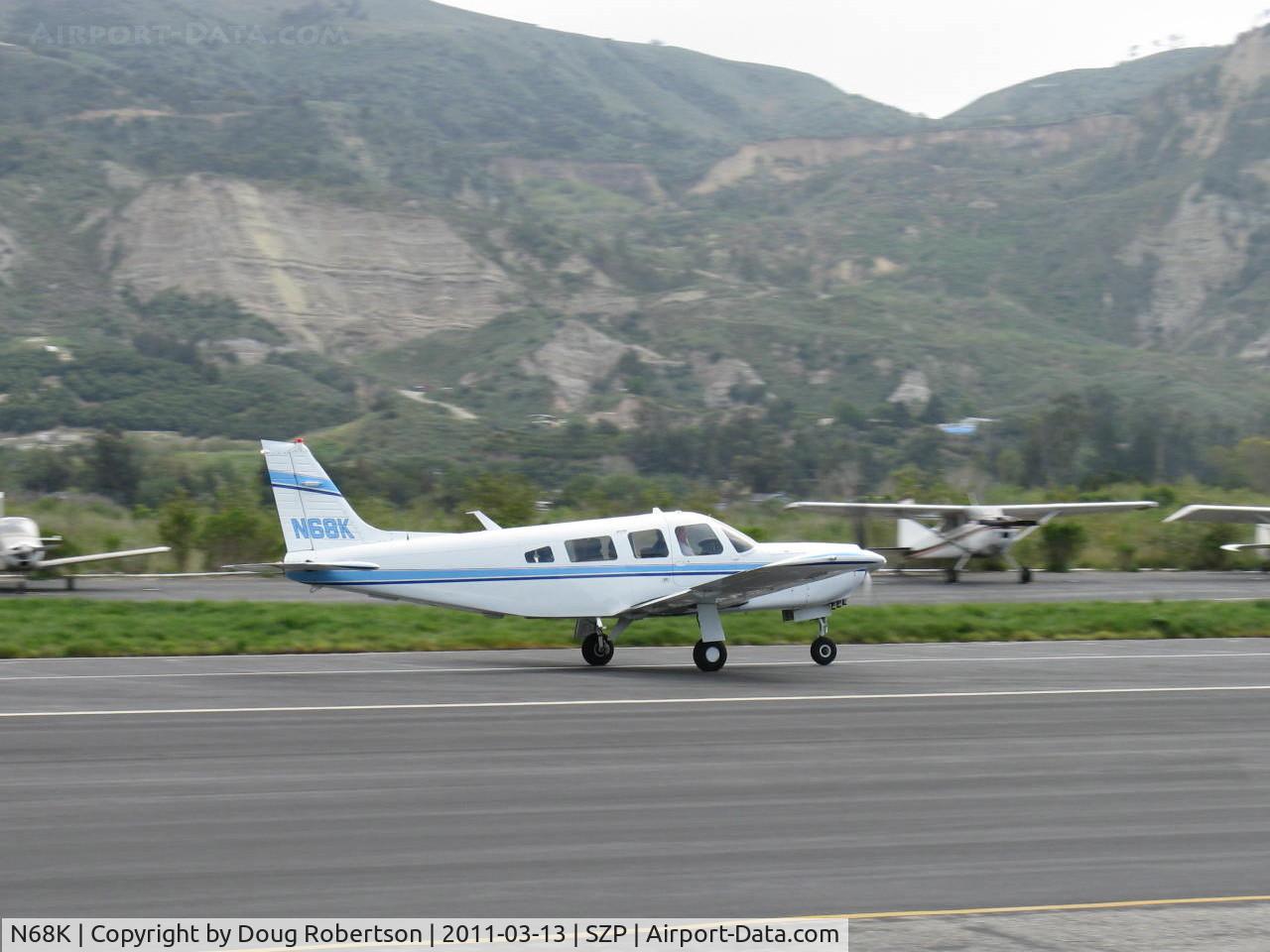 N68K, 1976 Piper PA-32R-300 Cherokee Lance C/N 32R-7680227, 1976 Piper PA-32R-300 LANCE, Lycoming IO-540-K1G5D 300 Hp, takeoff roll Rwy 22