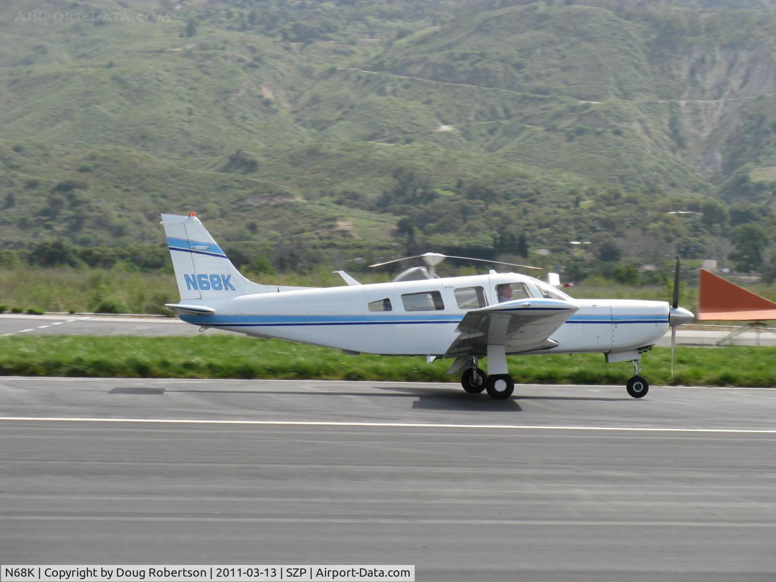 N68K, 1976 Piper PA-32R-300 Cherokee Lance C/N 32R-7680227, 1976 Piper PA-32R-300 LANCE, Lycoming IO-540-K1G5D 300 Hp, landing roll Rwy 22