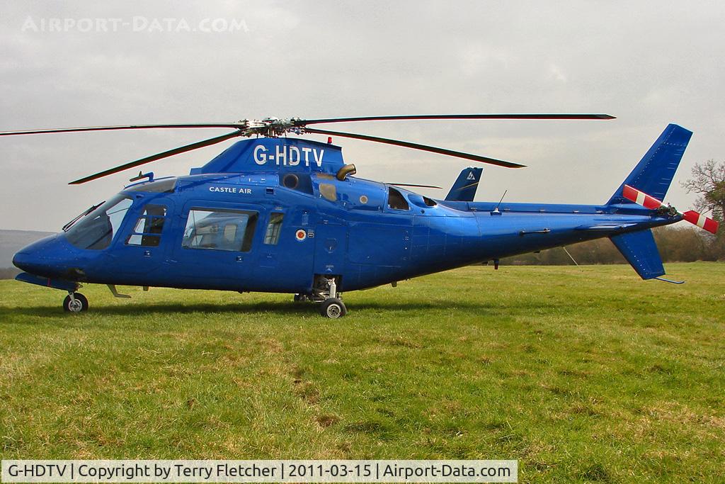 G-HDTV, 1983 Agusta A-109A-2 C/N 7266, Visitor to Day 1 of the 2011 Cheltenham Horseracing Festival