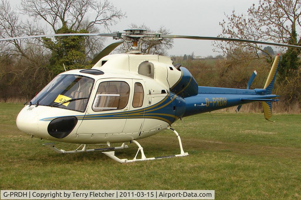G-PRDH, 1987 Aerospatiale AS-355F-2 Ecureuil 2 C/N 5367, Visitor to Day 1 of the 2011 Cheltenham Horseracing Festival