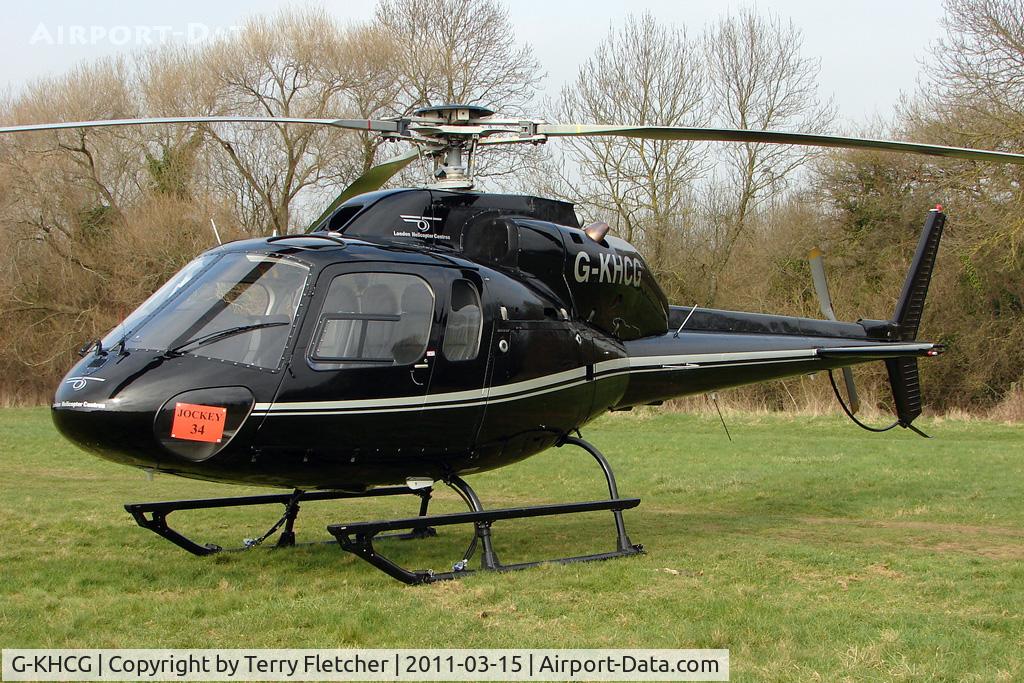 G-KHCG, 1982 Aerospatiale AS-355F-2 Ecureuil 2 C/N 5193, Visitor to Day 1 of the 2011 Cheltenham Horseracing Festival