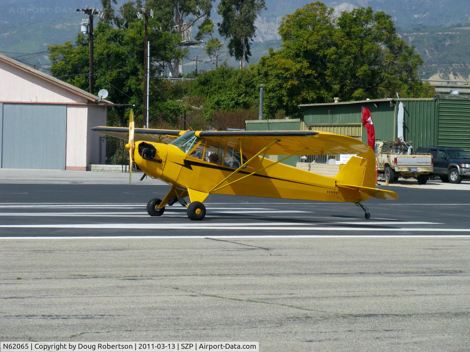 N62065, 1944 Piper J3C-65 Cub Cub C/N 13024, 1944 Piper J3C-65 CUB, Continental A&C65 65 Hp, set for takeoff Rwy 22