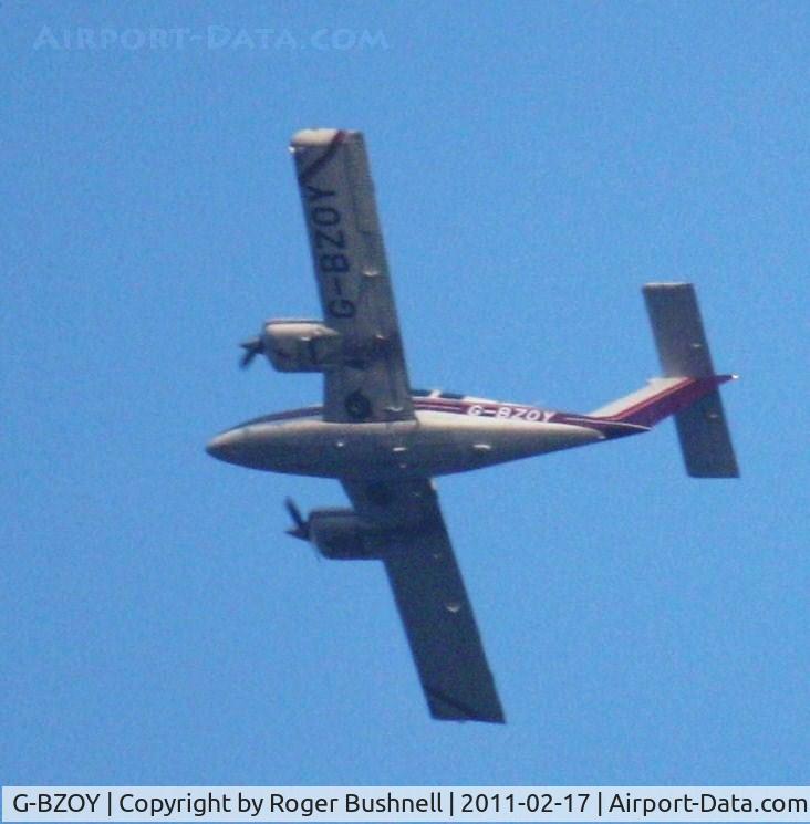 G-BZOY, 1979 Beech 76 Duchess C/N ME-144, Flying over North Gorley in Hampshire.