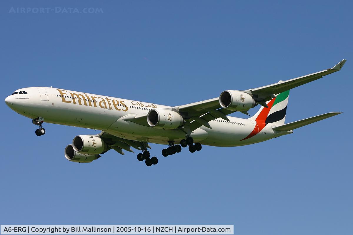 A6-ERG, Airbus A340-541 C/N 608, into 02 as EK418