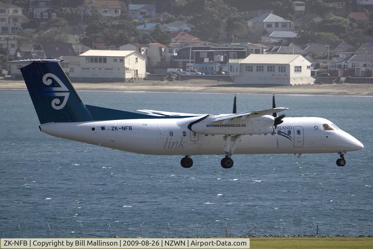 ZK-NFB, 2009 De Havilland Canada DHC-8-311 Dash 8 C/N 670, into the Welly wind