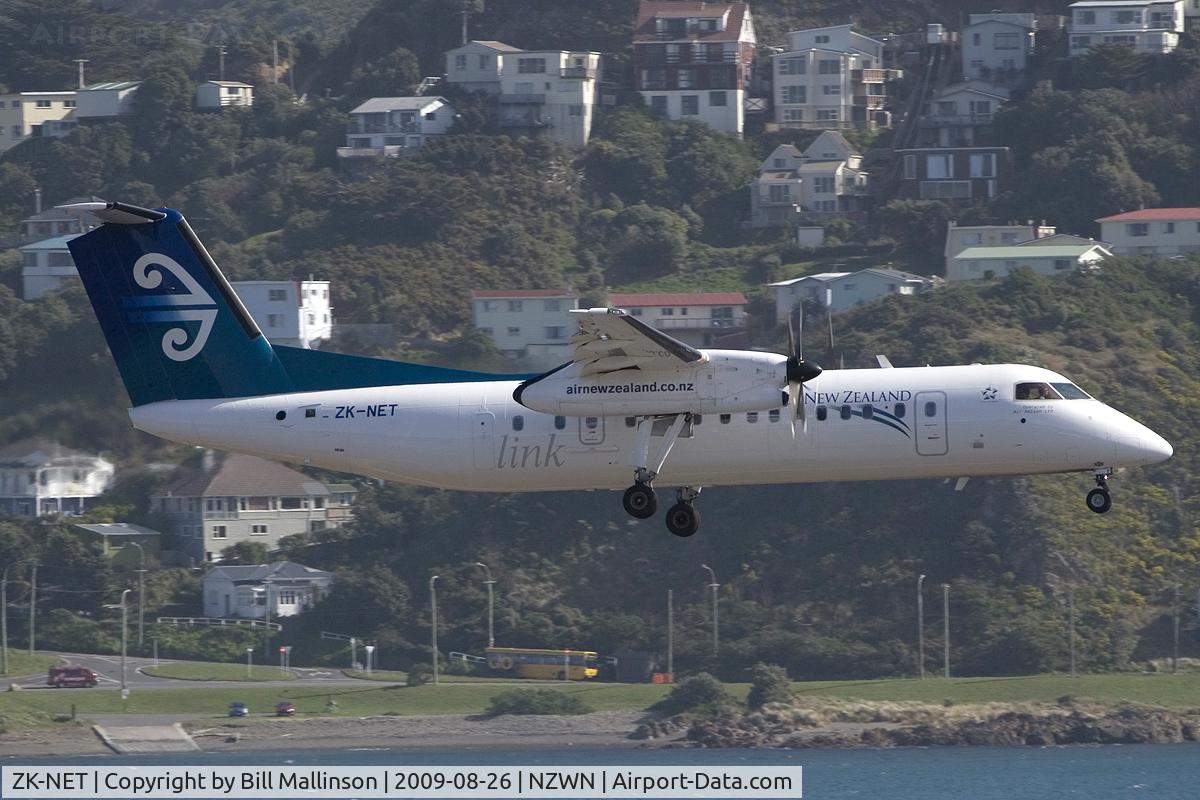 ZK-NET, 2007 De Havilland Canada DHC-8-311 Dash 8 C/N 642, finals into the wind