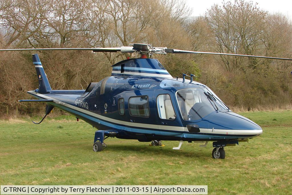 G-TRNG, 2002 Agusta A-109E Power C/N 11156, Visitor to Day 1 of the 2011 Cheltenham Horseracing Festival