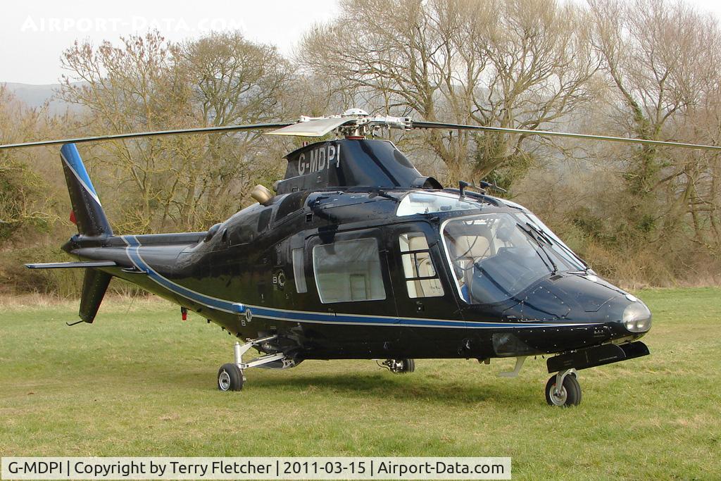 G-MDPI, 1987 Agusta A-109A-2 C/N 7393, Visitor to Day 1 of the 2011 Cheltenham Horseracing Festival