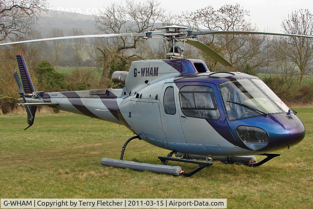 G-WHAM, 2001 Eurocopter AS-350B-3 Ecureuil Ecureuil C/N 3494, Visitor to Day 1 of the 2011 Cheltenham Horseracing Festival