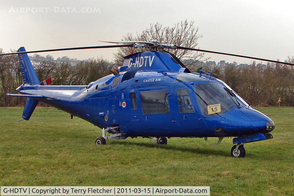 G-HDTV, 1983 Agusta A-109A-2 C/N 7266, Visitor to Day 1 of the 2011 Cheltenham Horseracing Festival