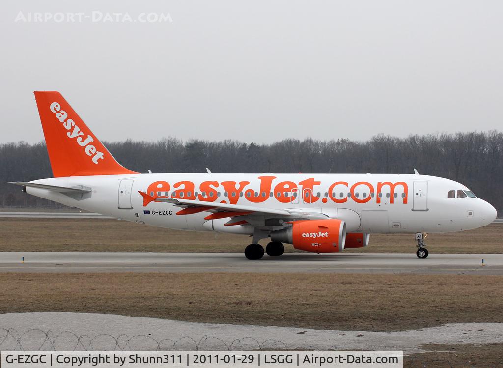 G-EZGC, 2010 Airbus A319-111 C/N 4444, Taxiing holding point rwy 23 for departure...