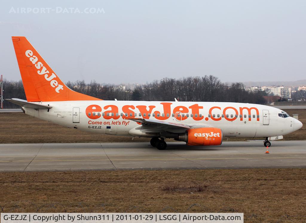 G-EZJZ, 2003 Boeing 737-73V C/N 32421, Taxiing holding point rwy 23 for departure...
