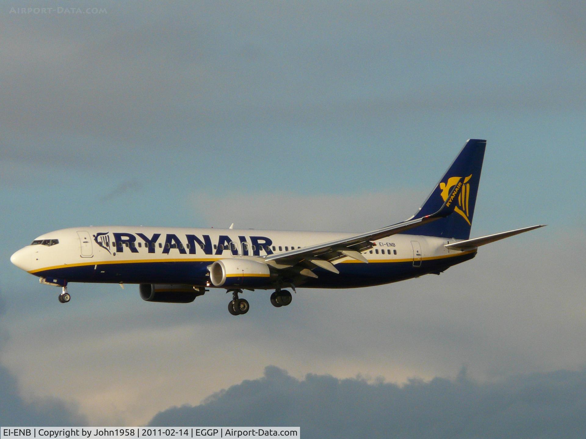 EI-ENB, 2010 Boeing 737-8AS C/N 40289, about to land