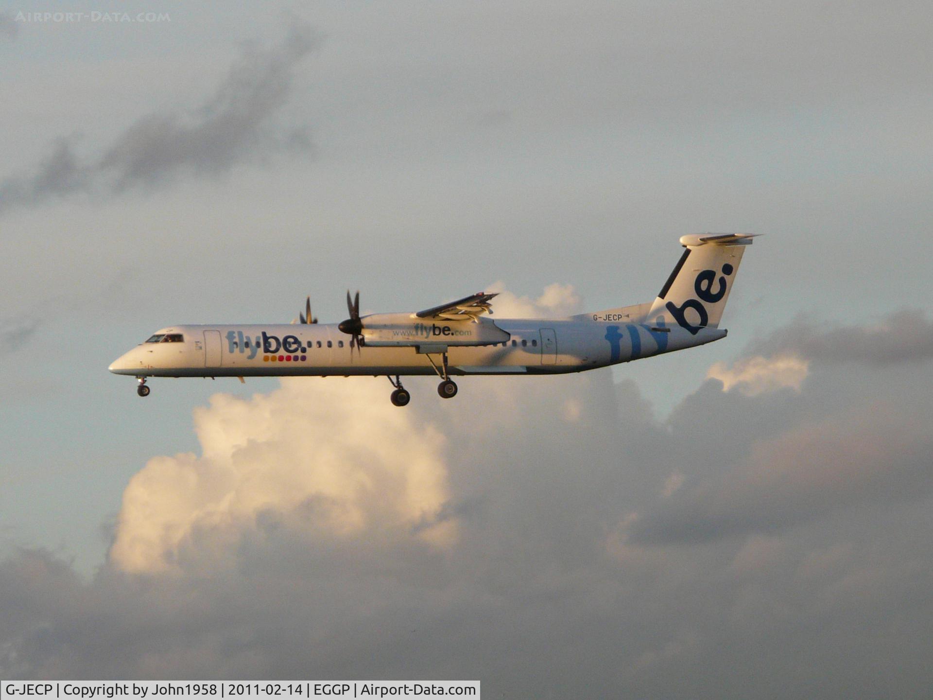 G-JECP, 2006 De Havilland Canada DHC-8-402Q Dash 8 C/N 4136, about to land