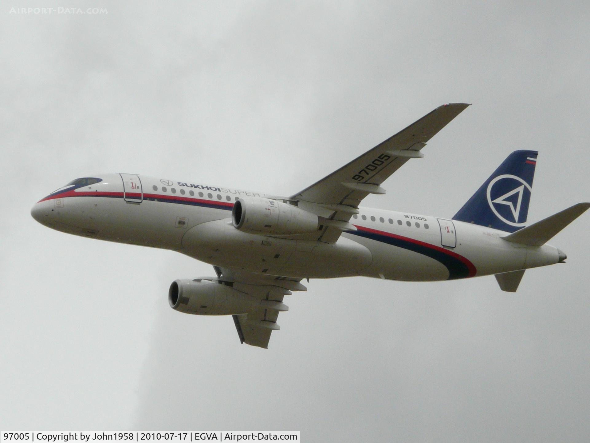 97003, Sukhoi Superjet 100-95 C/N 97003, flypast from FAB