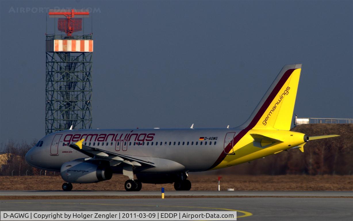 D-AGWG, 2007 Airbus A319-132 C/N 3193, Leaving LEJ westwards to CGN.