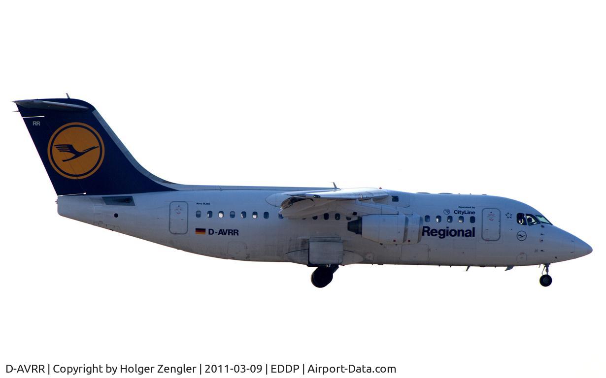D-AVRR, 1997 BAE Systems Avro 146-RJ85 C/N E.2317, Final approach on rwy 26L after a jump from MUC.