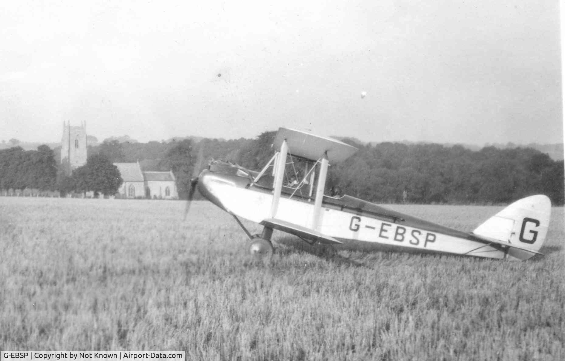 G-EBSP, De Havilland DH60X MOTH C/N 420, Photo at Holbeach Farm, Lincs. Owned & piloted by Tom Worth, RAF killed 1941.
Other photos available.