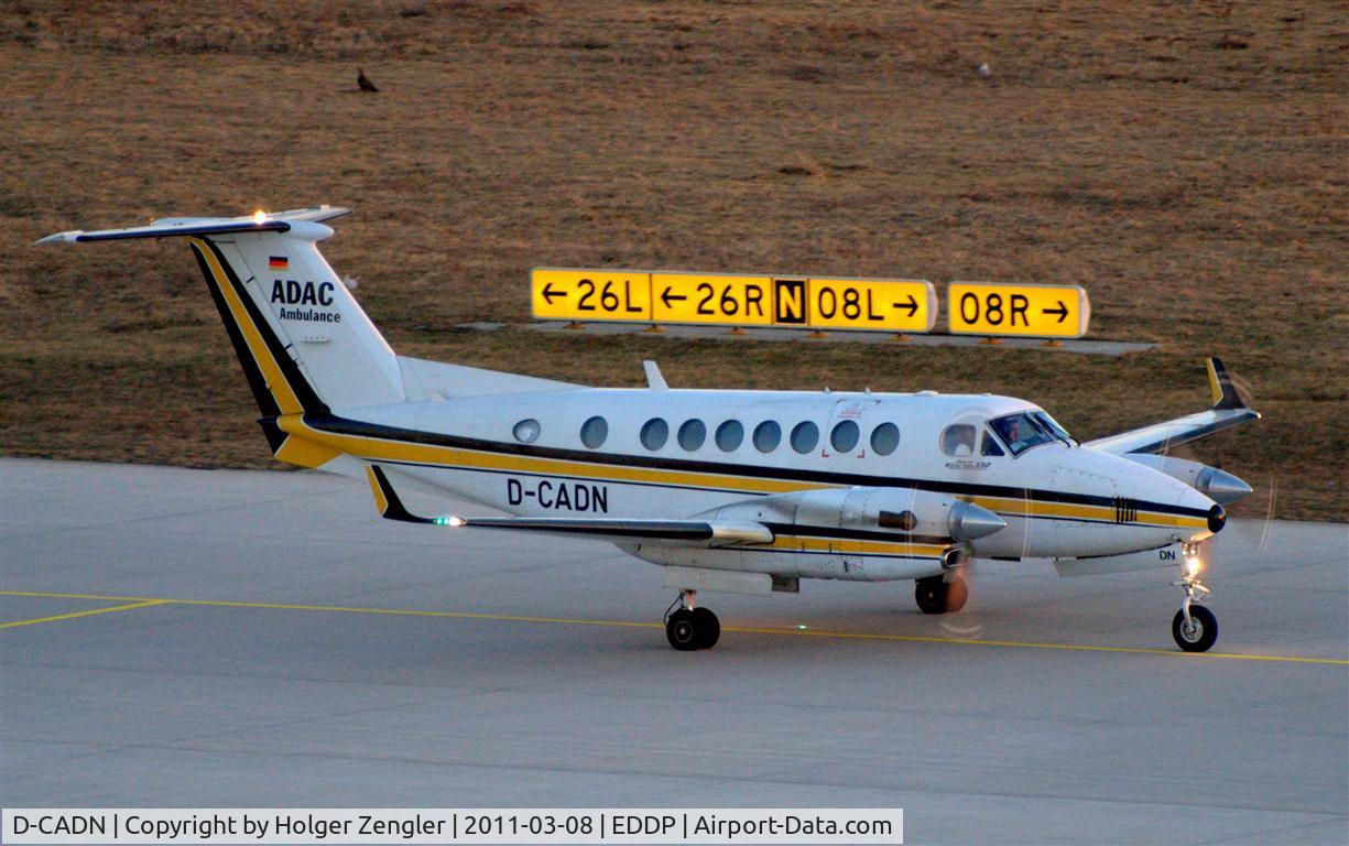 D-CADN, Beech Super King Air 350 C/N FL-101, ADAC ambulance aircraft leaves GAT after it brought home a injured human from a foreign country