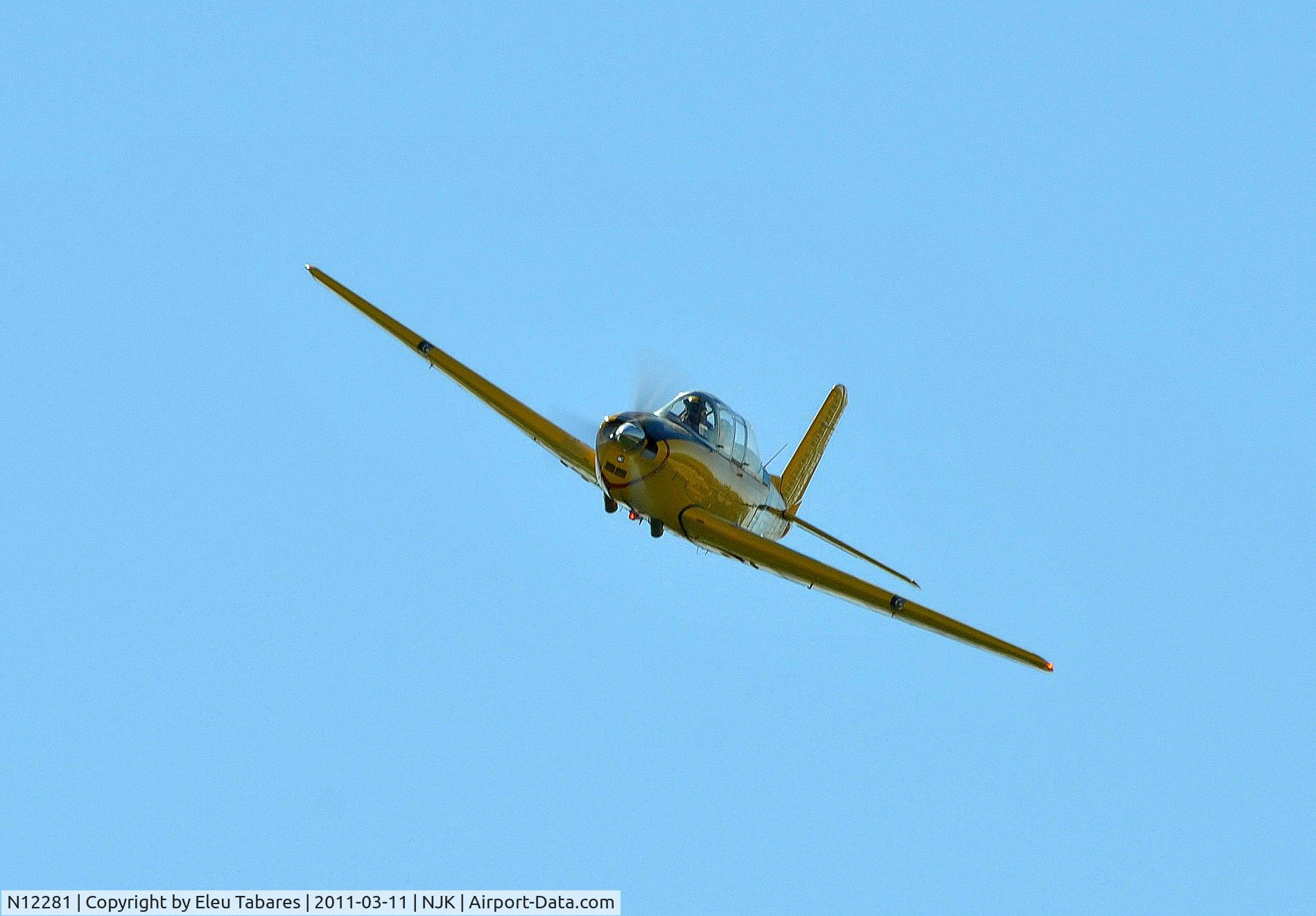 N12281, 1955 Beech T-34A (A45) Mentor Mentor C/N G-293, Taken at the Naval Air Facility day before the Air Show in El Centro, California on March 11, 2011