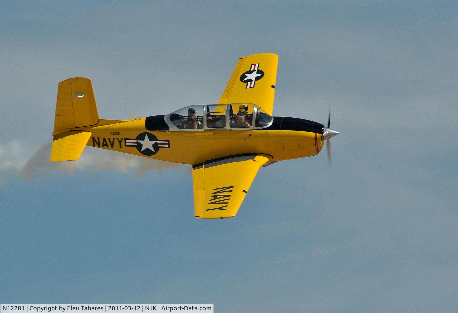 N12281, 1955 Beech T-34A (A45) Mentor Mentor C/N G-293, Taken at the Naval Air Facility Air Show in El Centro, California.