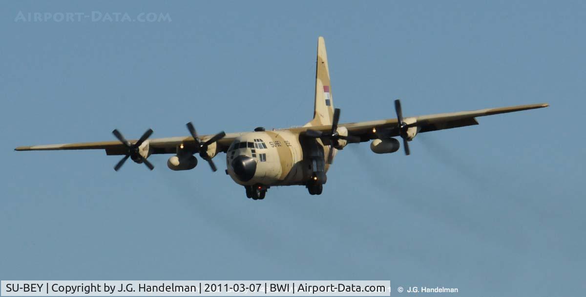 SU-BEY, 1982 Lockheed C-130H Hercules C/N 382-4938, Approaching BWI