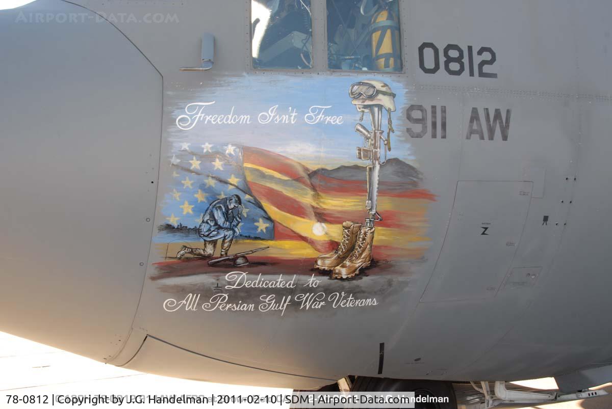 78-0812, 1978 Lockheed C-130H-LM Hercules C/N 382-4822, Port side view nose art.