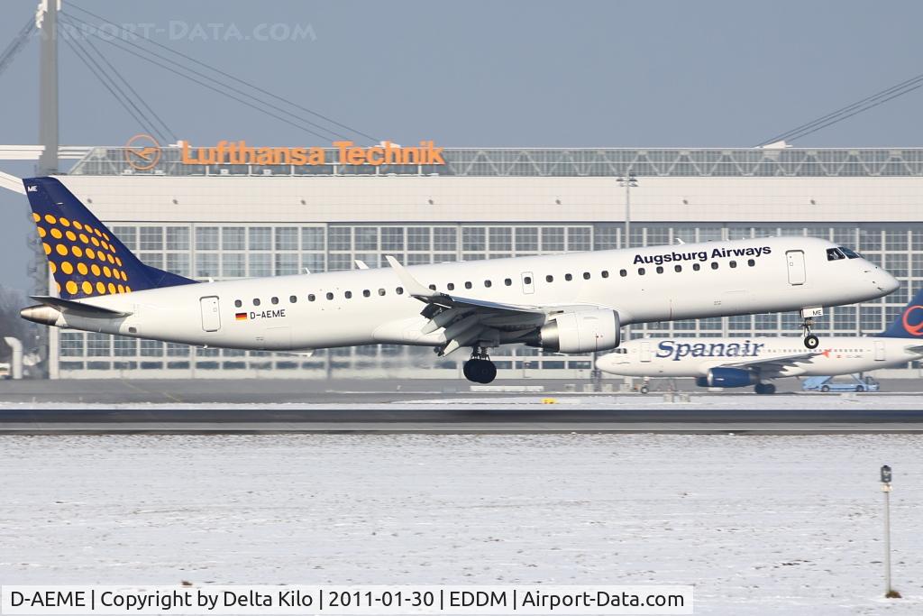 D-AEME, 2009 Embraer 195LR (ERJ-190-200LR) C/N 19000308, AUB [IQ] Augsburg Airways